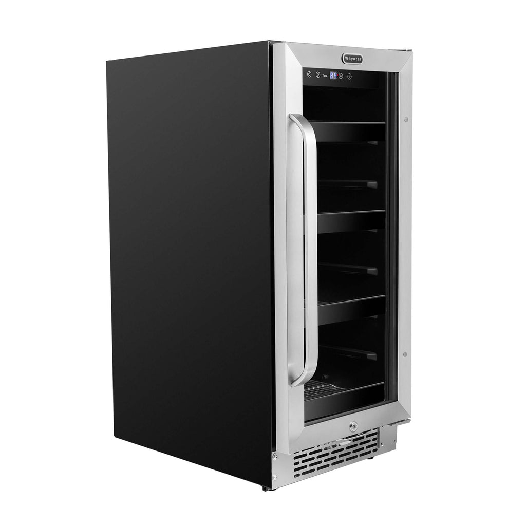 Whynter 15 inch Built-In 80 Can Undercounter Stainless Steel Beverage Refrigerator with Reversible Door, Digital Control, Lock and Carbon Filter - BBR-838SB