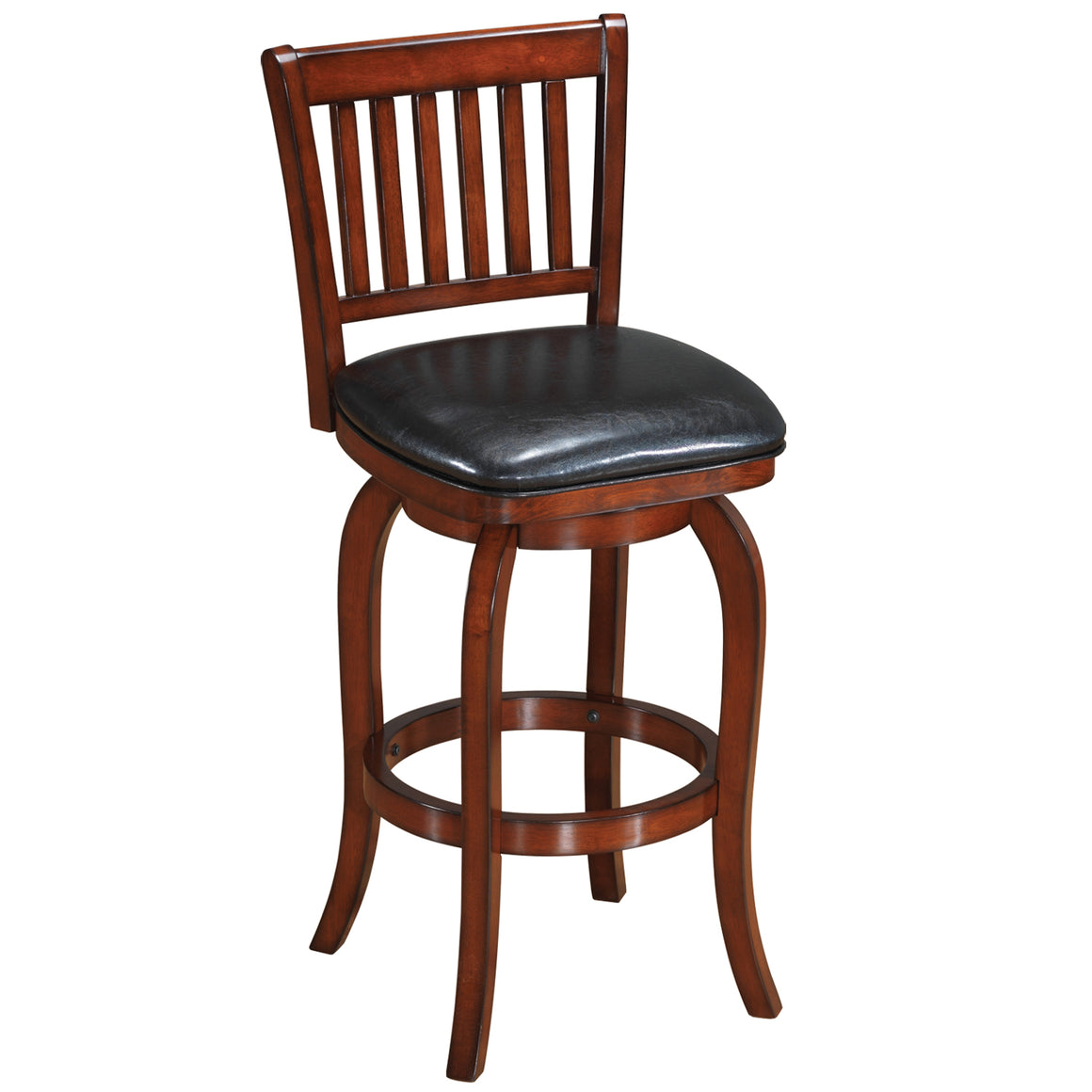 RAM Game Room Backed Barstool Square Seat - Chestnut - BBSTL2 CN