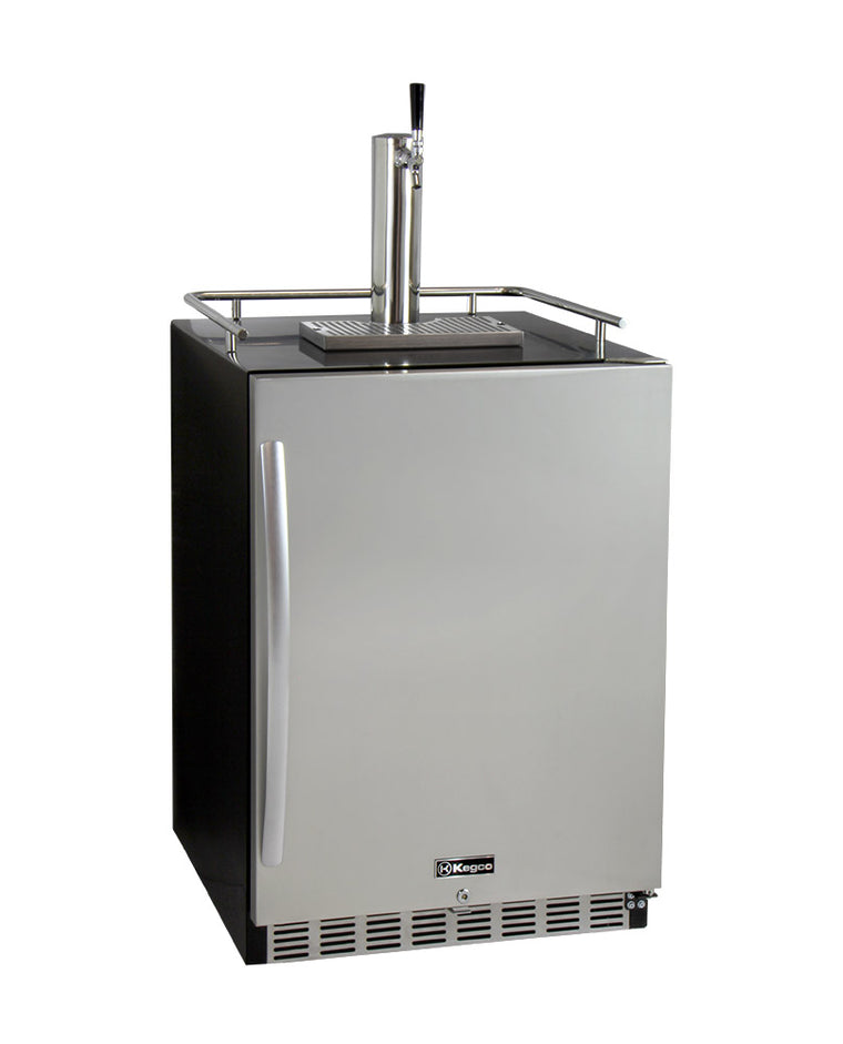 Kegco 24" Wide Kombucha Single Tap Black Commercial Built-In Right Hinge Kegerator - KOMHK38BSU-1