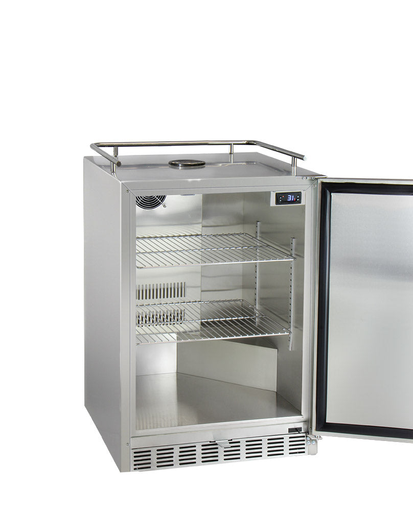 Kegco 24" Wide Cold Brew Coffee Single Tap All Stainless Steel Outdoor Built-In Right Hinge Kegerator Model - ICHK38SSU-1 - Wine Cooler City