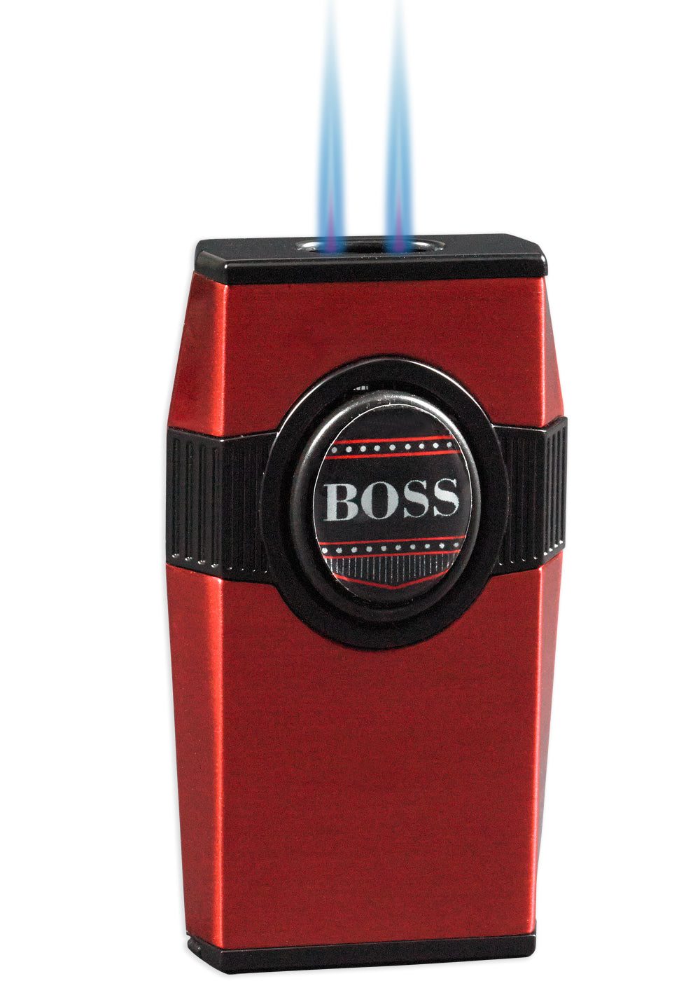 BOSS Twin Pinpoint Torch flame Lighter w/Punch - Red - Wine Cooler City