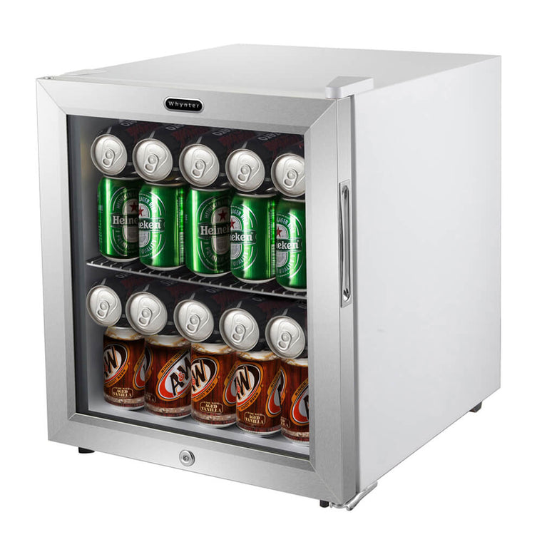 Whynter Beverage Refrigerator With Lock – Stainless Steel 62 Can Capacity - BR-062WS - Wine Cooler City