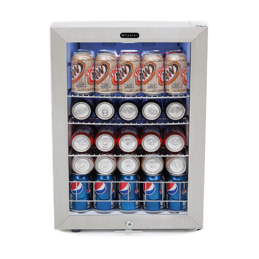 Whynter Beverage Refrigerator With Lock – Stainless Steel 90 Can Capacity BR-091WS - Wine Cooler City