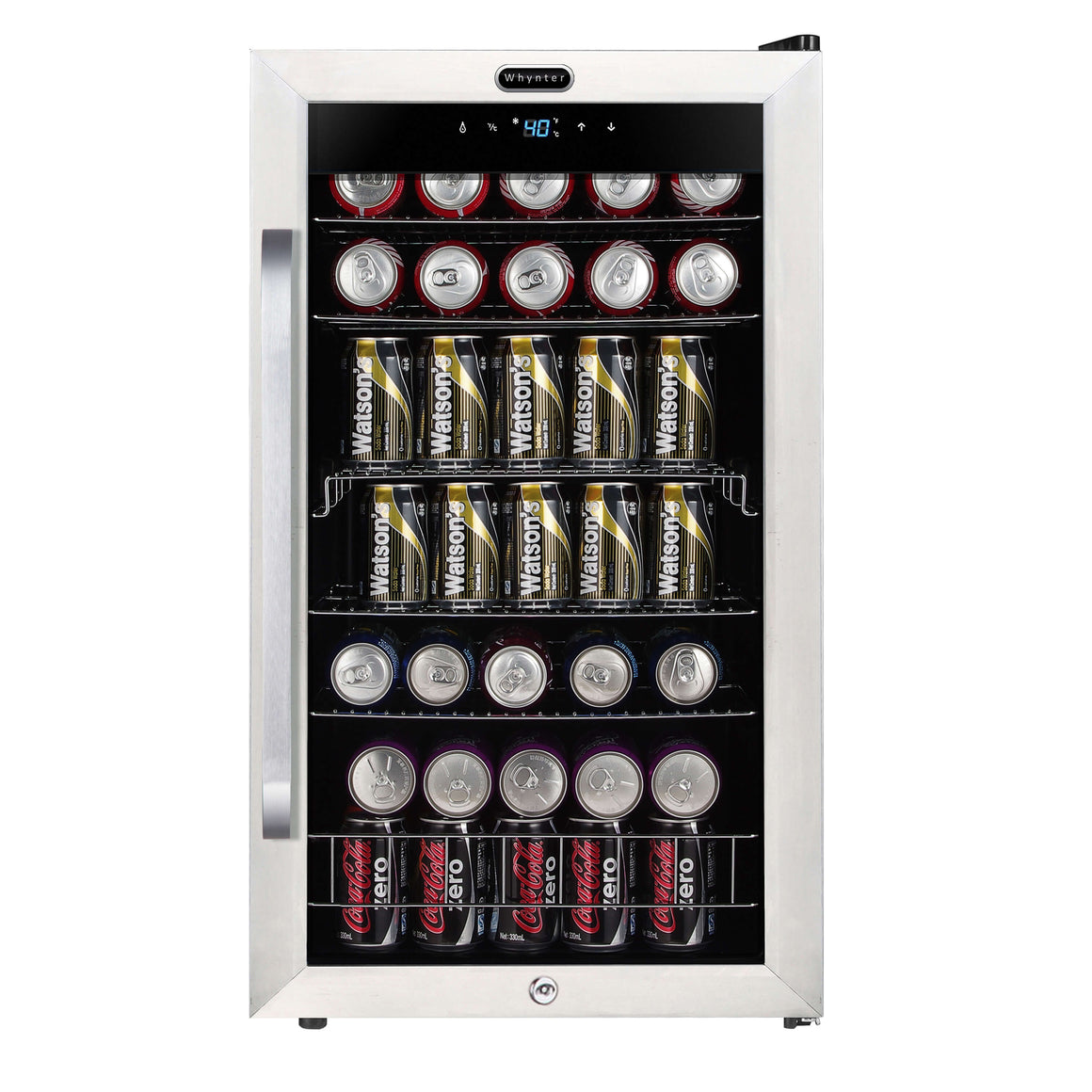 Whynter Freestanding 121 Can Beverage Refrigerator with Digital Control and Internal Fan - BR-1211DS - Wine Cooler City