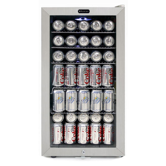 Whynter Beverage Refrigerator With Lock – Stainless Steel 120 Can Capacity BR-128WS - Wine Cooler City