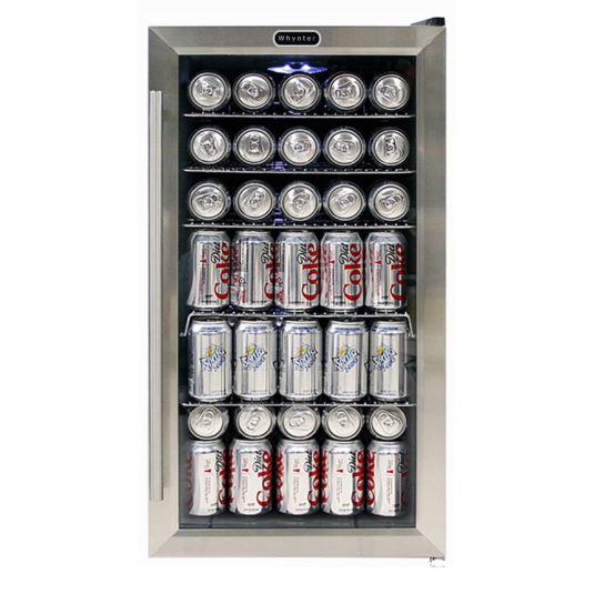 Whynter Beverage Refrigerator with Internal Fan – Stainless Steel 120 Can Capacity BR-130SB - Wine Cooler City