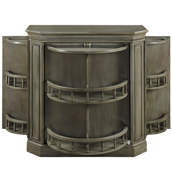 RAM Game Room Bar Cabinet with Spindle Antique White - BRCB1 SL