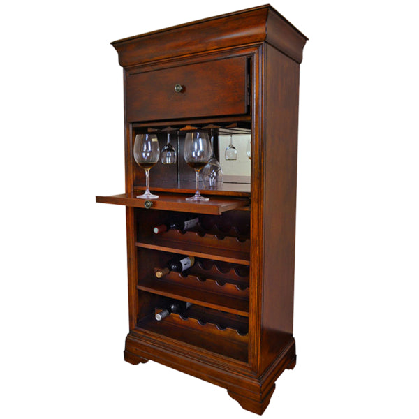 RAM Game Room Bar Cabinet with Wine Rack - Chestnut - BRCB2 CN