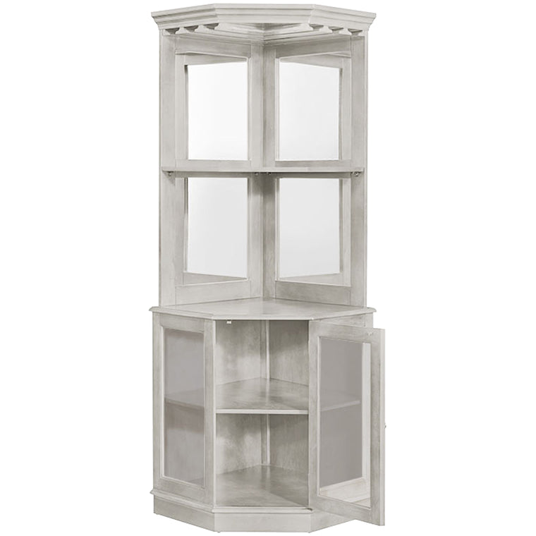 RAM Game Room Corner Bar Cabinet - Antique White - BRCB4 AW