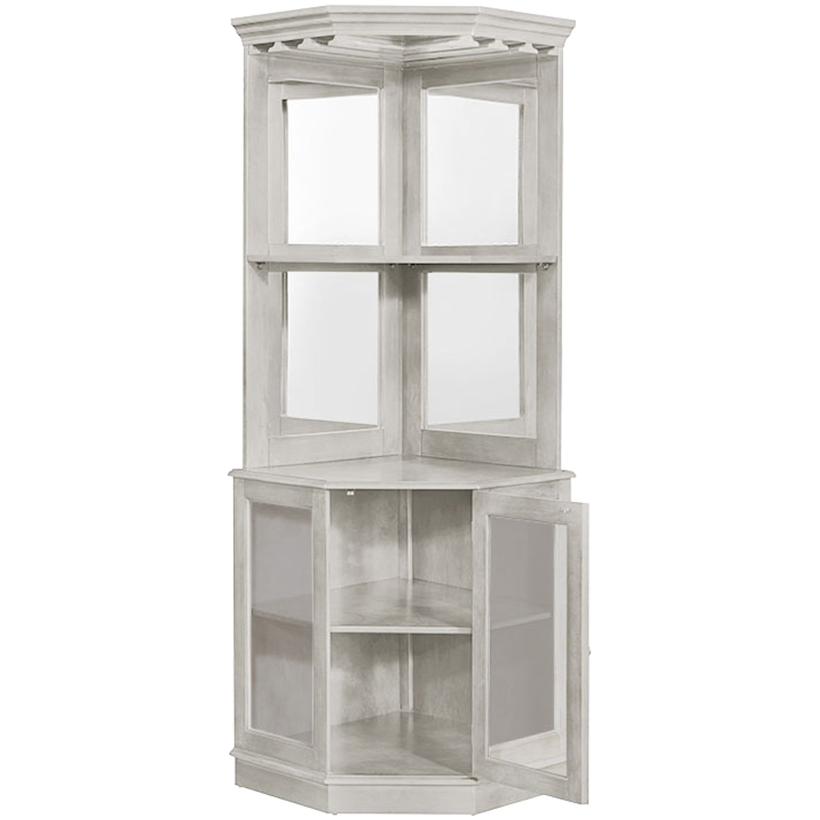 RAM Game Room Corner Bar Cabinet - Antique White - BRCB4 AW