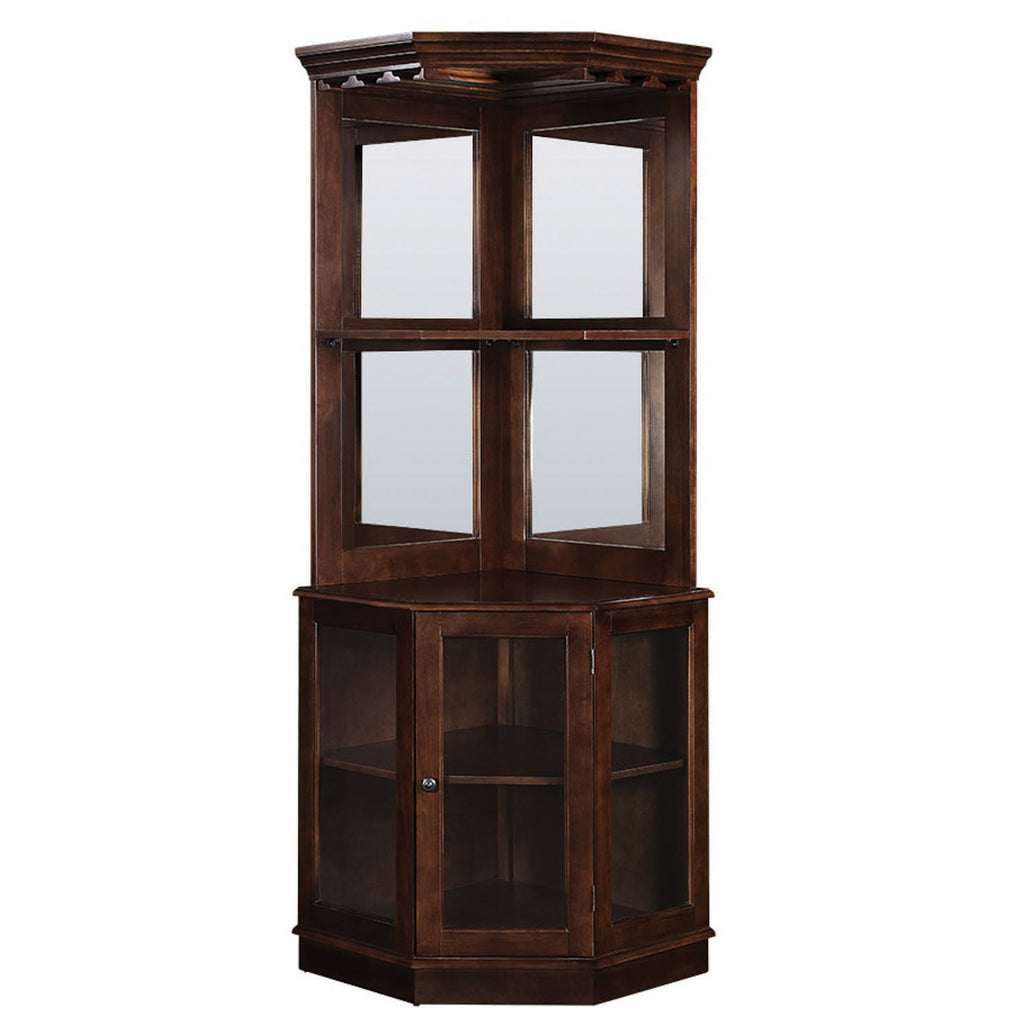 RAM Game Room Corner Bar Cabinet - Cappuccino - BRCB4 CAP