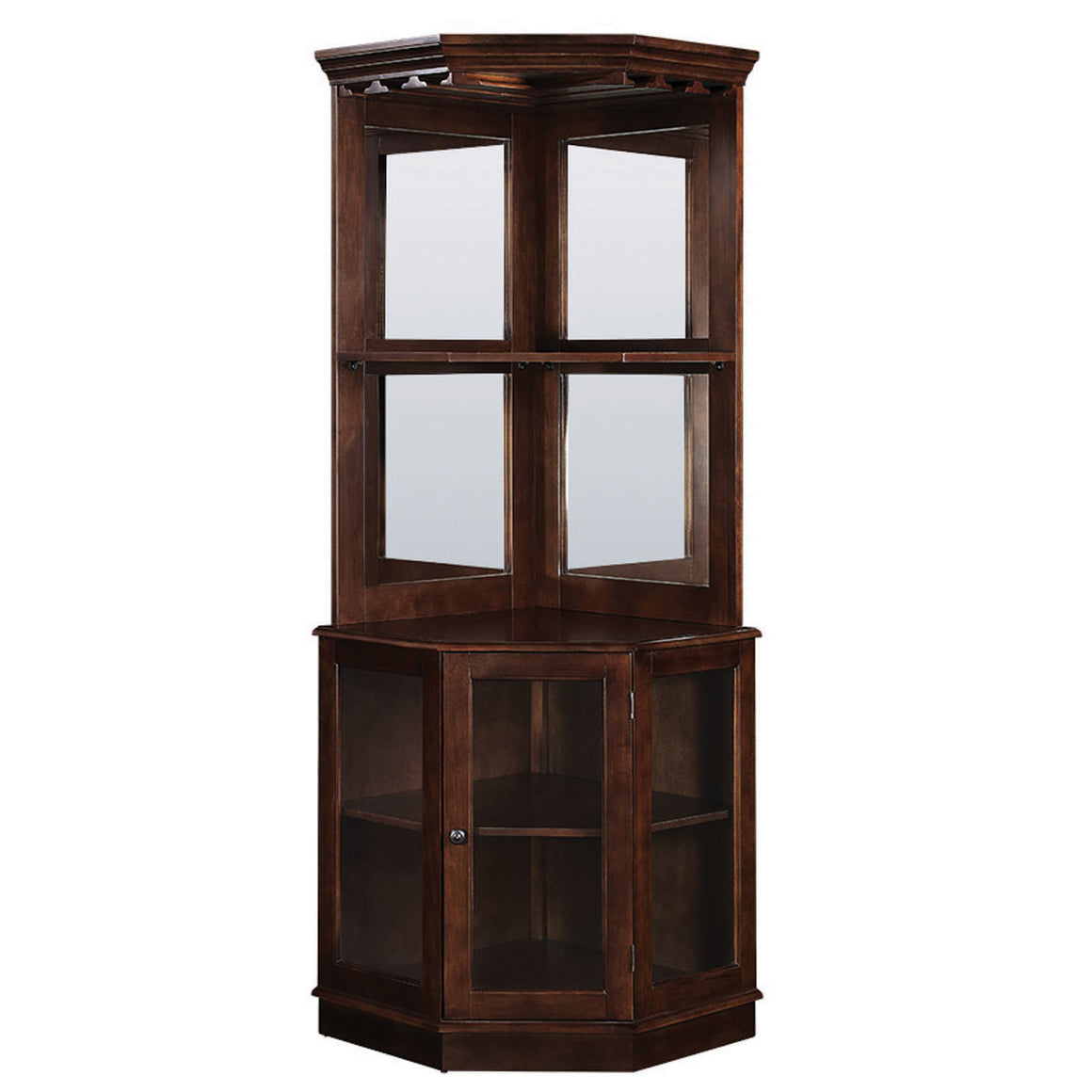 RAM Game Room Corner Bar Cabinet - Cappuccino - BRCB4 CAP
