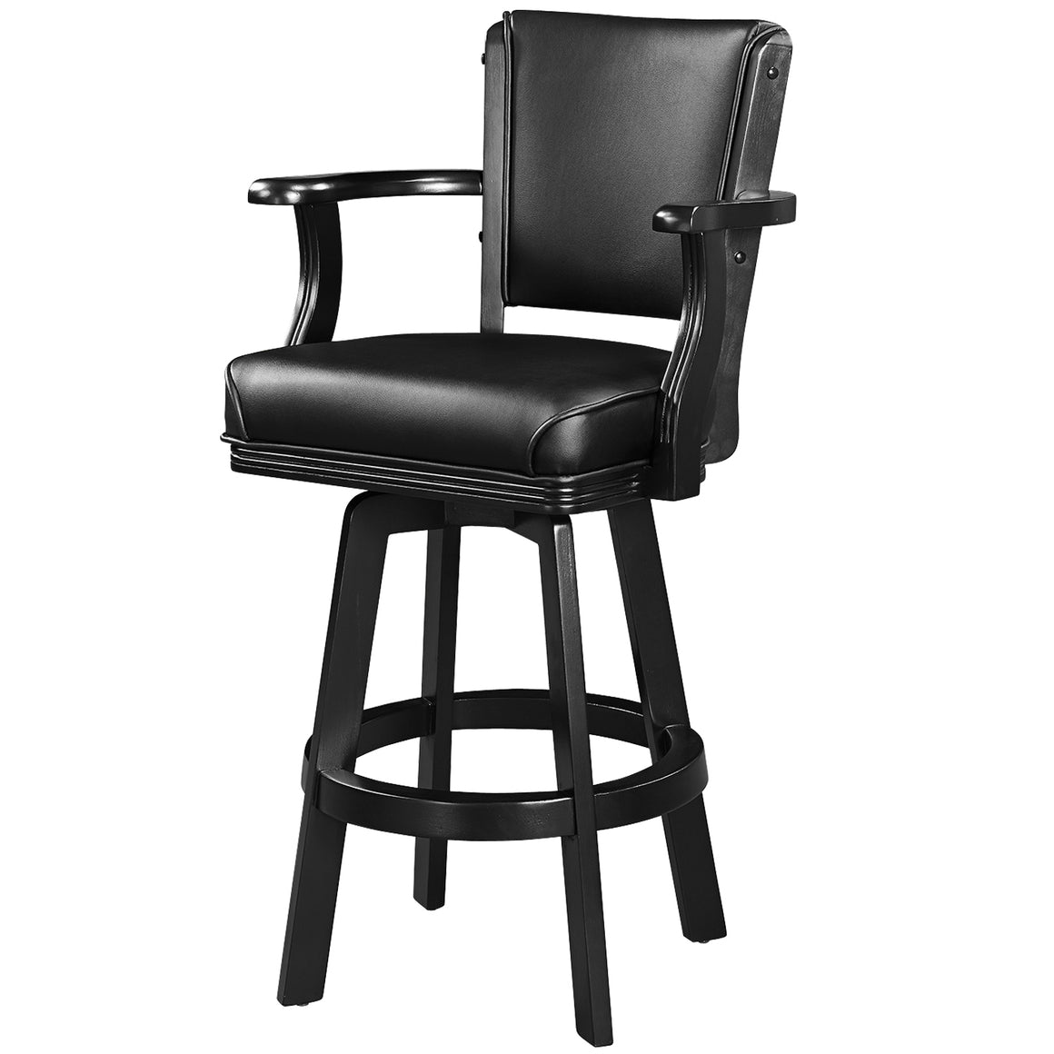 RAM Game Room Backed Barstool Square Seat - Black - BSTL2 BLK