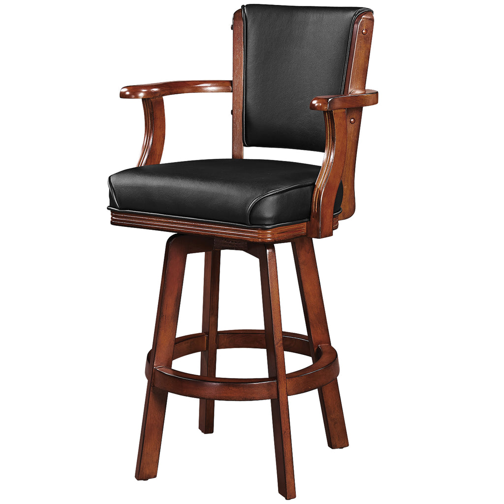 RAM Game Room Backed Barstool Square Seat - Chestnut - BSTL2 CN