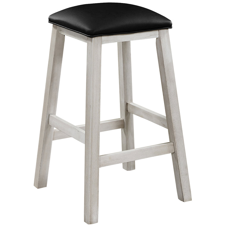 RAM Game Room Square Backless Barstool - Antique White - BSTL4 AW