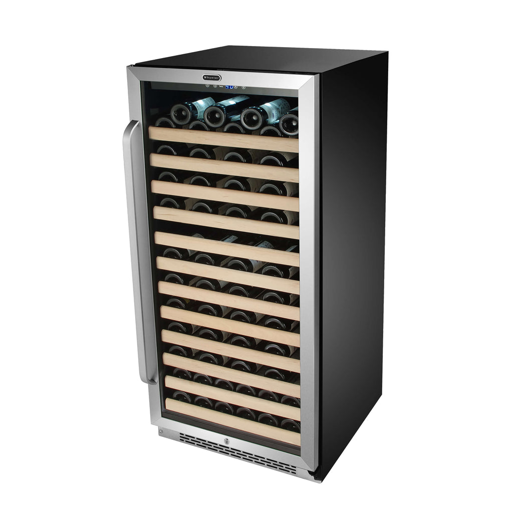 Whynter 100 Bottle Built-in Stainless Steel Compressor Wine Refrigerator with Display Rack - BWR-1002SD  and LED display - Wine Cooler City
