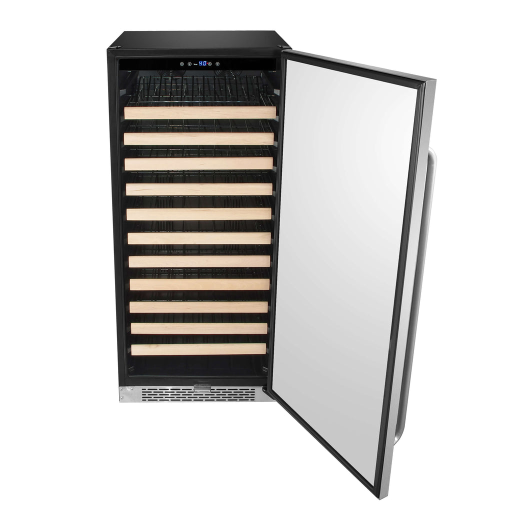 Whynter 100 Bottle Built-in Stainless Steel Compressor Wine Refrigerator with Display Rack - BWR-1002SD  and LED display - Wine Cooler City