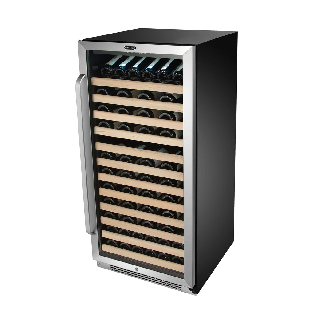 Whynter 100 Bottle Built-in Stainless Steel Compressor Wine Refrigerator with Display Rack - BWR-1002SD  and LED display - Wine Cooler City