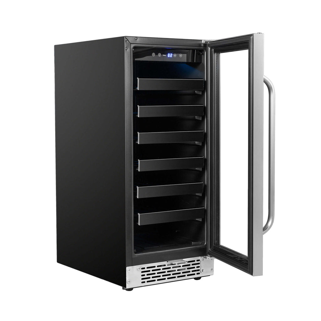 Whynter 15 inch Built-In 33 Bottle Undercounter Stainless Steel Wine Refrigerator with Reversible Door, Digital Control, Lock and Carbon Filter -  BWR-308SB