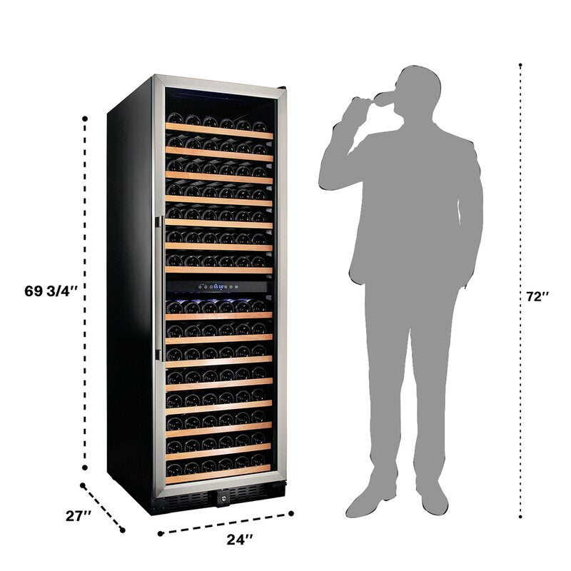 Smith & Hanks 166 Bottle Dual Zone Freestanding/Built-In Wine Cellar -RW428DR