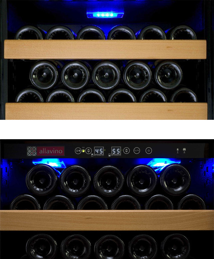 Allavino 32" Wide Vite II Tru-Vino 277 Bottle Single Zone Black Right Hinge Wine Refrigerator - YHWR305-1BR20
