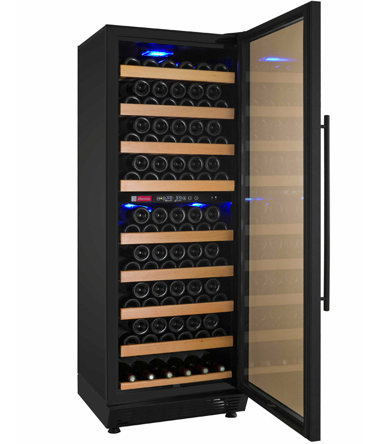 Allavino 24" Wide Vite II Tru-Vino 99 Bottle Dual Zone Black Right Hinge Wine Refrigerator - YHWR99-2BR20