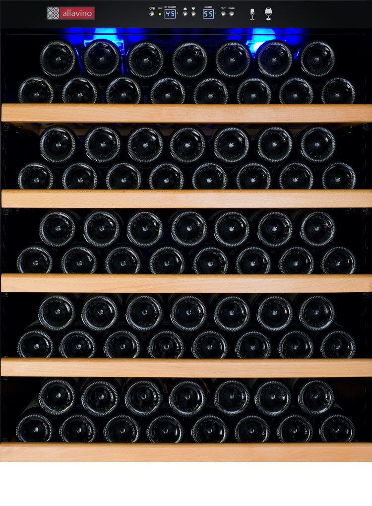 Allavino 63" Wide Vite II Tru-Vino 554 Bottle Dual Zone Stainless Steel Side-by-Side Wine Refrigerator - 2X-YHWR305-1S20