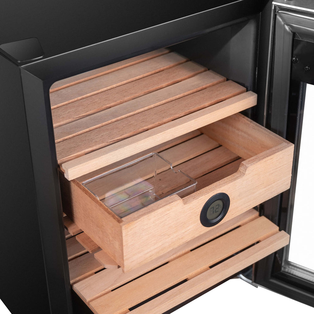 Whynter 1.2 cu. ft. Stainless Steel Digital Control and Display Cigar Humidor with Spanish Cedar Shelves - CHC-123DS