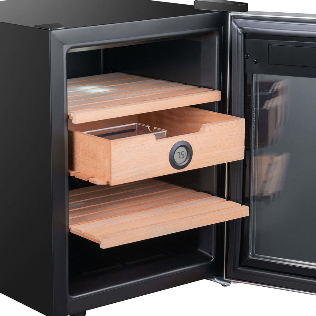 Whynter 1.2 cu. ft. Stainless Steel Digital Control and Display Cigar Humidor with Spanish Cedar Shelves - CHC-123DS