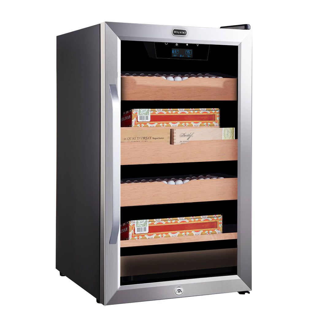 Whynter 4.2 cu.ft. Cigar Cabinet Cooler and Humidor with Humidity Temperature Control and Spanish Cedar Shelves - CHC-421HC