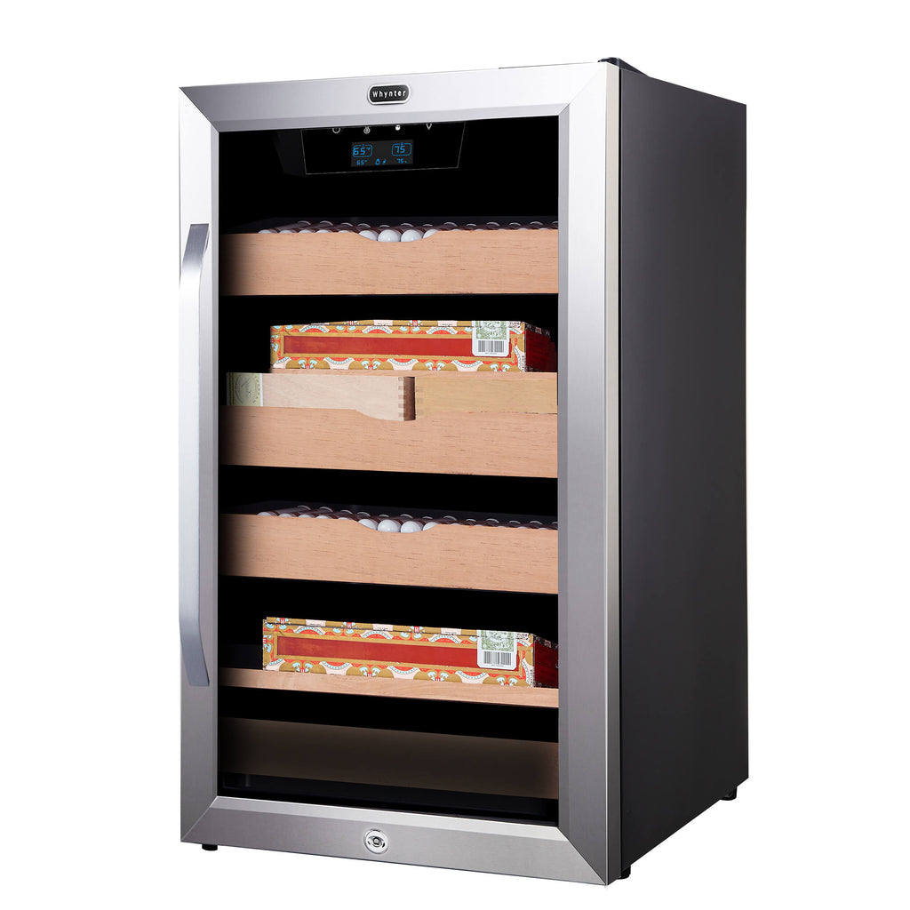 Whynter 4.2 cu.ft. Cigar Cabinet Cooler and Humidor with Humidity Temperature Control and Spanish Cedar Shelves - CHC-421HC