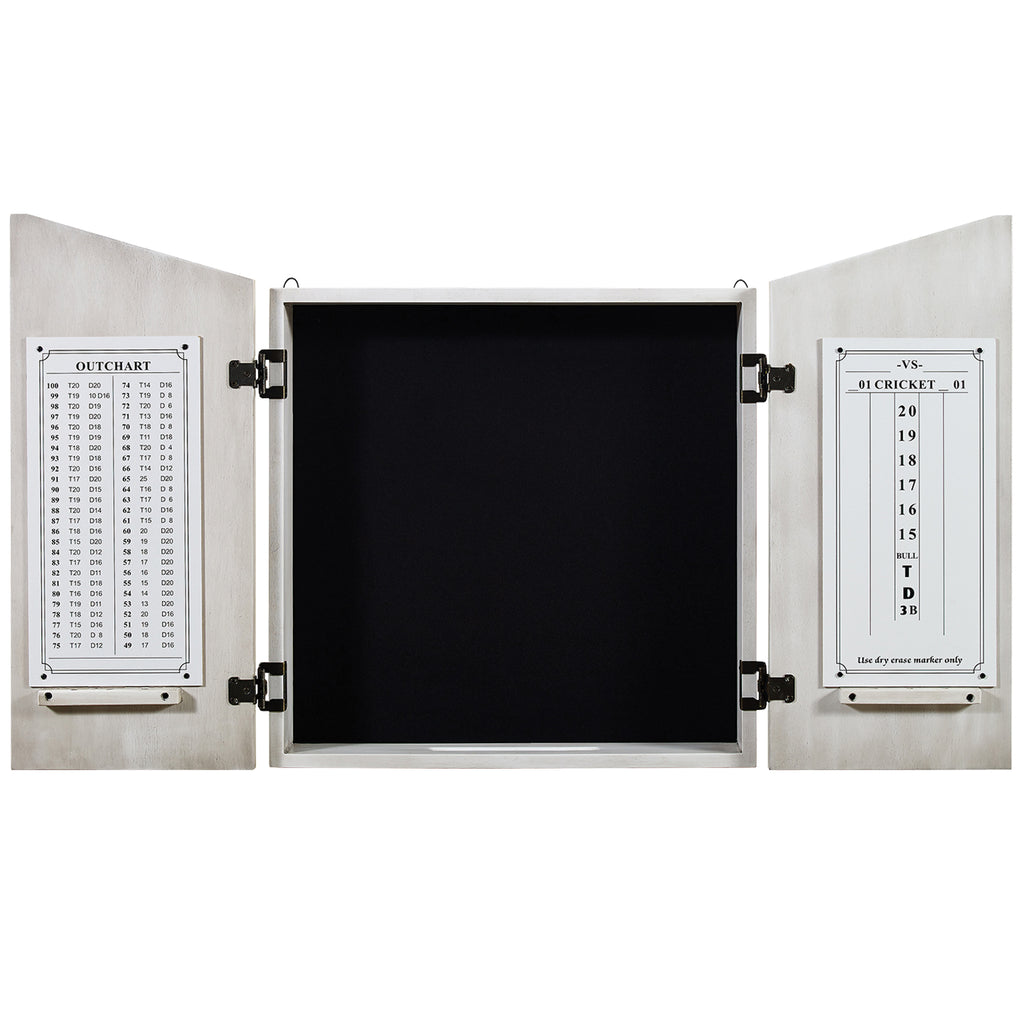 RAM Game Room Dartboard Cabinet-Antique White - DCAB1 AW