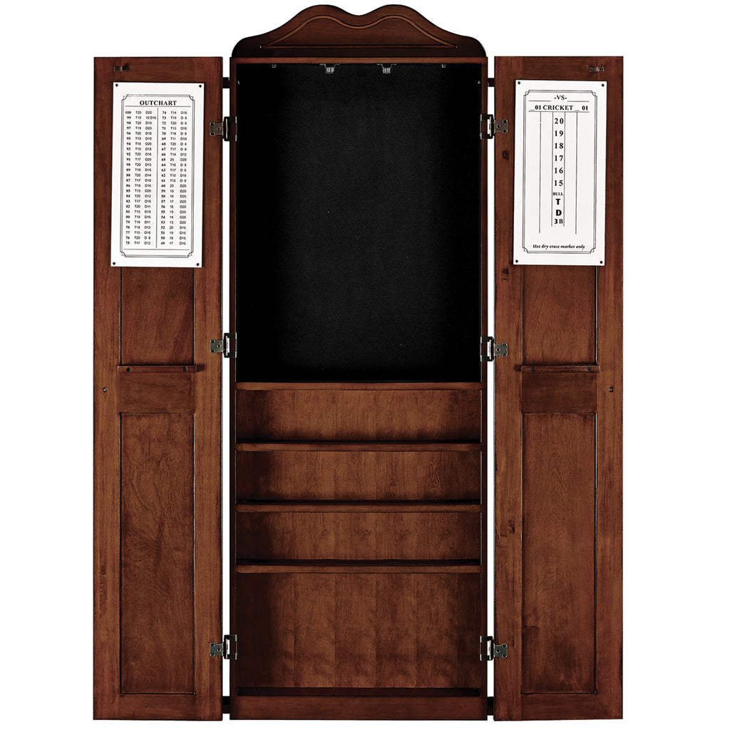 RAM Game Room Dartboard Cabinet Cue Holder - Chestnut - DCAB2 CN