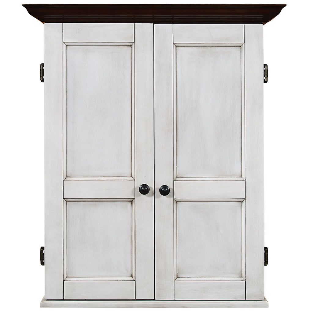 RAM Game Room Dartboard Cabinet Square - Antique White - DCAB3 AW