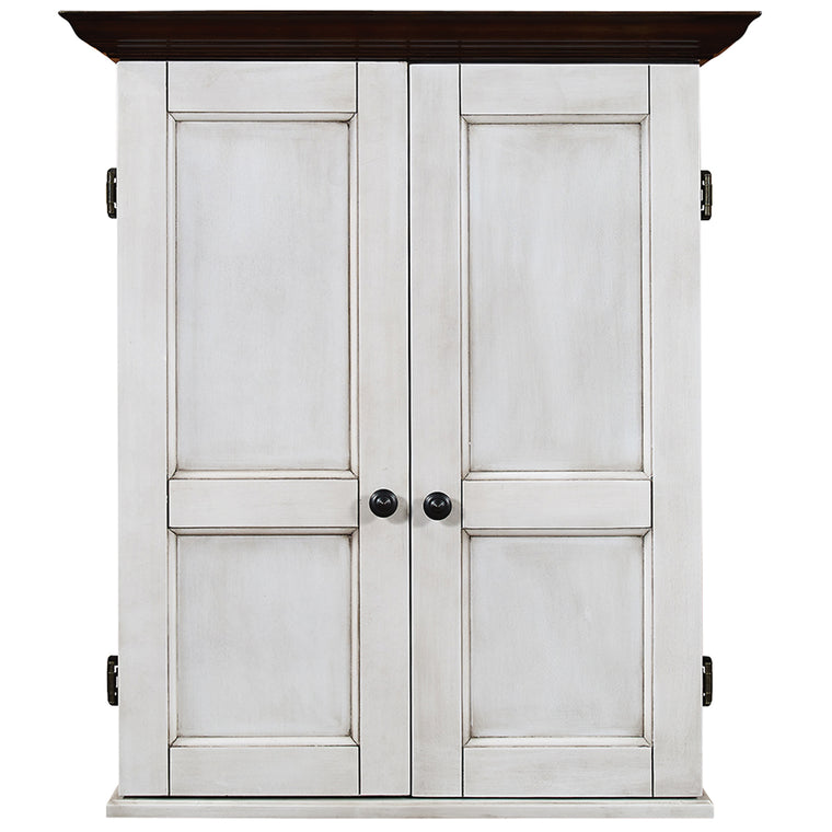 RAM Game Room Dartboard Cabinet Square - Antique White - DCAB3 AW