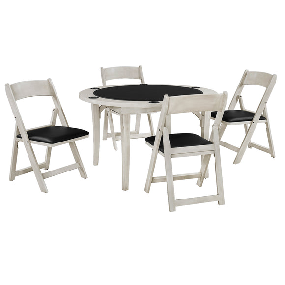 RAM Game Room 48" Folding Game Table - Antique White - FLDGTBL AW