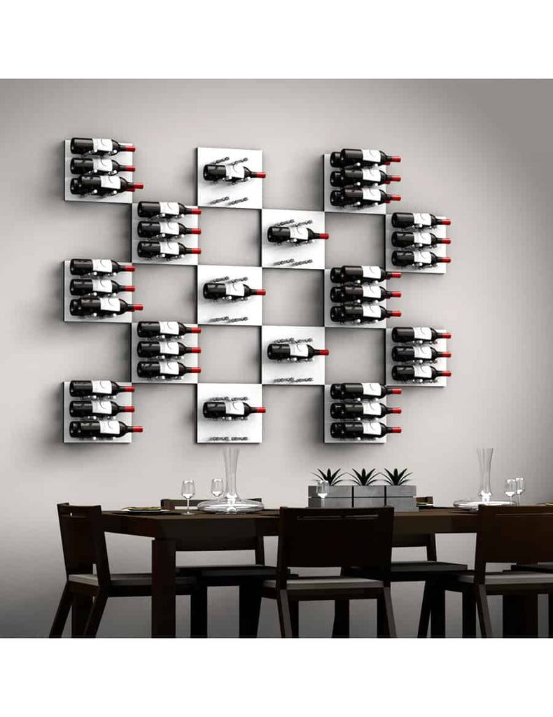 Ultra Wine Racks Fusion Panel Wine Rack—White Acrylic - Double - 6 Bottles
