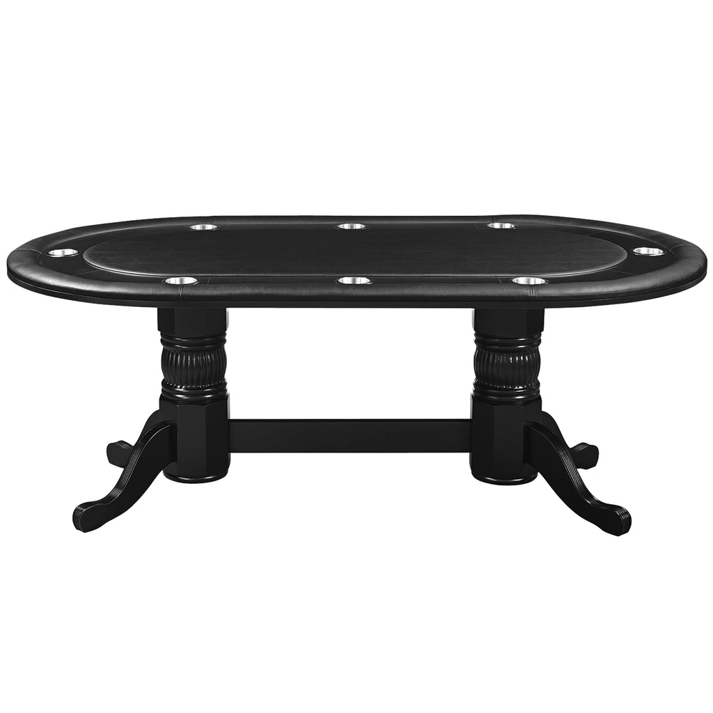 RAM Game Room 84" Texas Hold'Em Game Table With Dining Top GTBL84 BLK WT