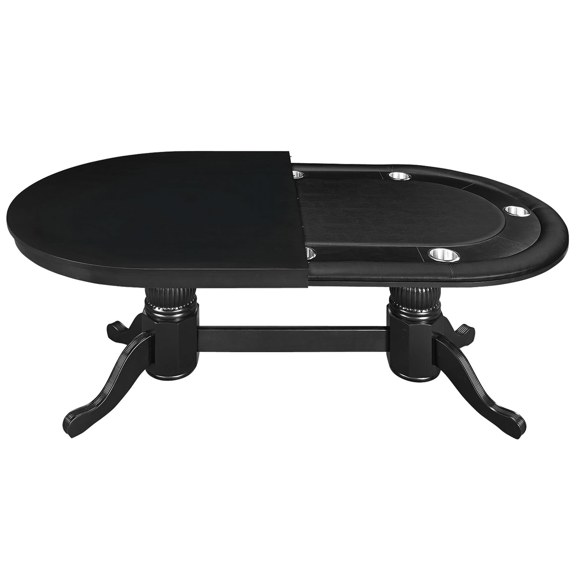 RAM Game Room 84" Texas Hold'Em Game Table With Dining Top GTBL84 BLK WT