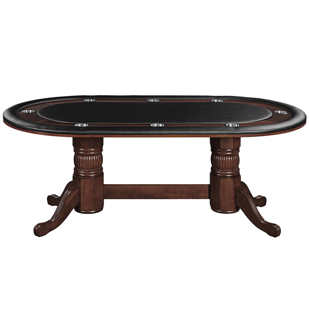 RAM Game Room 84" Texas Hold'em Poker Table With Dining Top - GTBL84 CAP WT