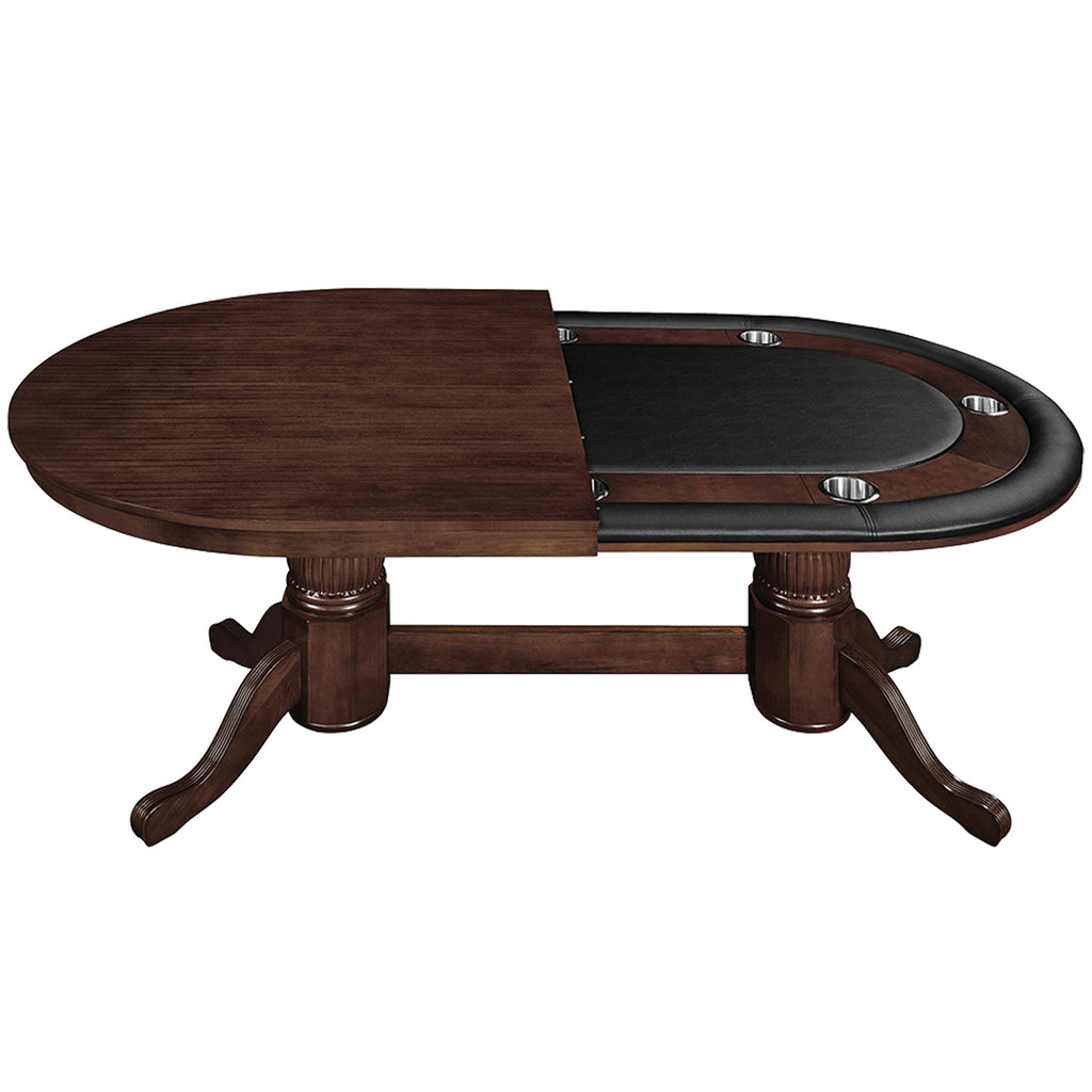 RAM Game Room 84" Texas Hold'em Poker Table With Dining Top - GTBL84 CAP WT