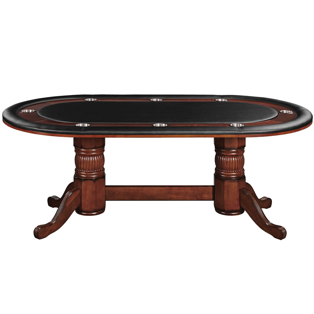 RAM Game Room 84" Texas Hold'em Poker Table With Dining Top - GTBL84 CN WT