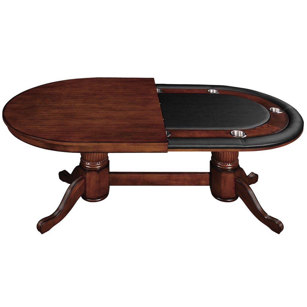 RAM Game Room 84" Texas Hold'em Poker Table With Dining Top - GTBL84 CN WT