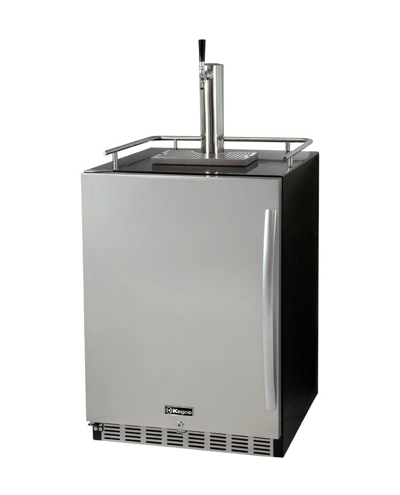 Kegco 24" Wide Single Tap Stainless Steel Built-In Digital Left Hinge Kegerator with Kit - HK38BSU-L-1 - Wine Cooler City