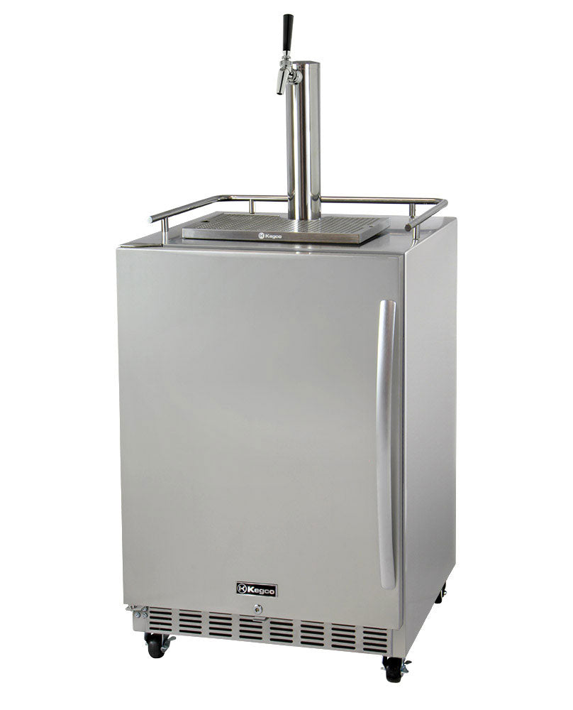 Kegco 24" Wide Single Tap Commercial Outdoor Left Hinge Kegerator with Kit - HK38SSC-L-1 - Wine Cooler City