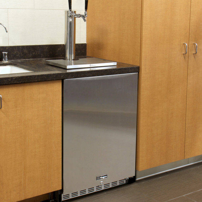 Kegco 24" Wide Dual Tap Stainless Steel Right Hinge Built-in ADA Kegerator with Kit - HK48BSA-2