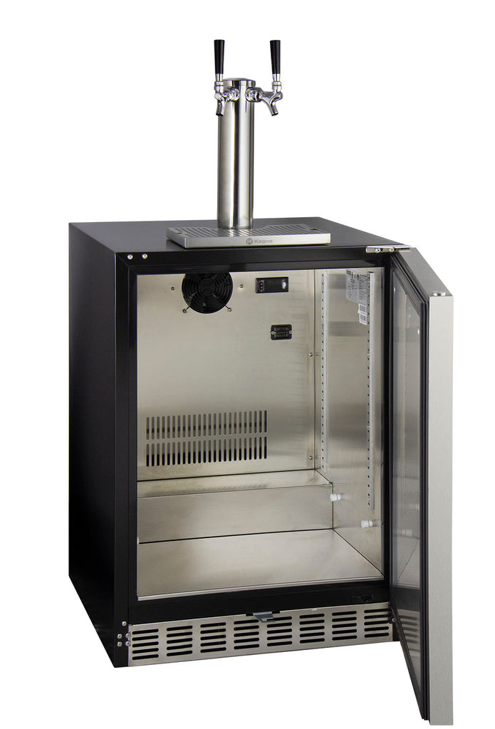 Kegco 24" Wide Dual Tap Stainless Steel Right Hinge Built-in ADA Kegerator with Kit - HK48BSA-2