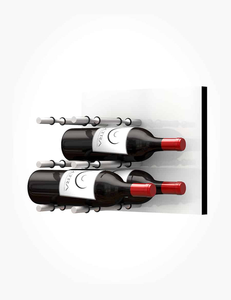 Ultra Wine Racks Fusion Panel Wine Rack—White Acrylic - Double - 6 Bottles
