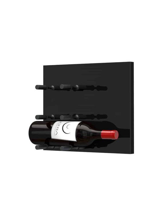 Ultra Wine Racks Fusion Panel Wine Rack—Black Acrylic - Single Depth - 3 Bottle