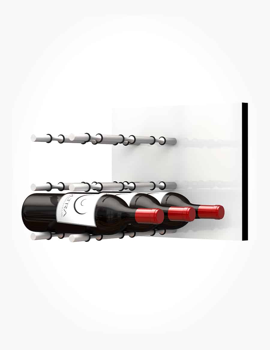 Ultra Wine Racks Fusion Panel Wine Rack—White Acrylic - Triple Depth - 9 Bottles